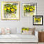 Abstrait fleurs jaunes - art mural traditionnel sur toile-709746578-709746589