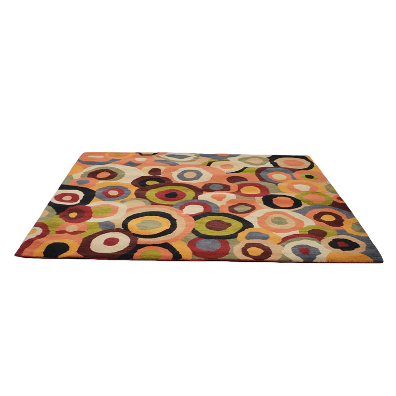 Jalisa Hand Tufted Wool Eco-Friendly Area Rugs - Square, Multicolor, Contemporary Modern Design, High Pile Thick Handmade Anti Skid Area Rugs for Living Room, Bed Room