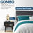 2-Pcs Bedroom Set – Solid Wood Queen Platform Bed Frame & Matching Nightstand, Mid-Century Modern, Black Ristretto Finish, 800 lbs Capacity, No Box Spring Needed-91715923-91715924