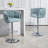 Swivel Bar Stools Set of 2 with Adjustable Height, Woven Back & Footrest, Silver Chrome Finish, Yellow-950560113