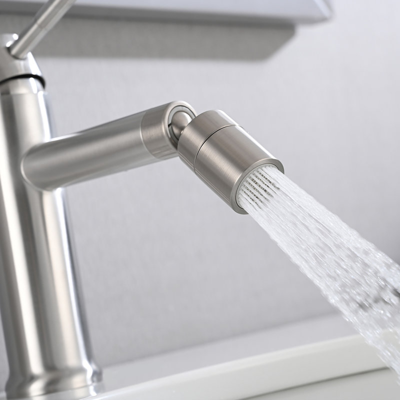 Single Hole Bathroom Faucet With Swivel Spout Single Handle Bathroom Sink Faucets Modern Stainless Steel Bathroom Basin Vanity Taps