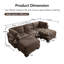 Canapé d'angle modulaire en chenille, 2 poufs amovibles, mousse haute densité, montage facile-14394264-14394267