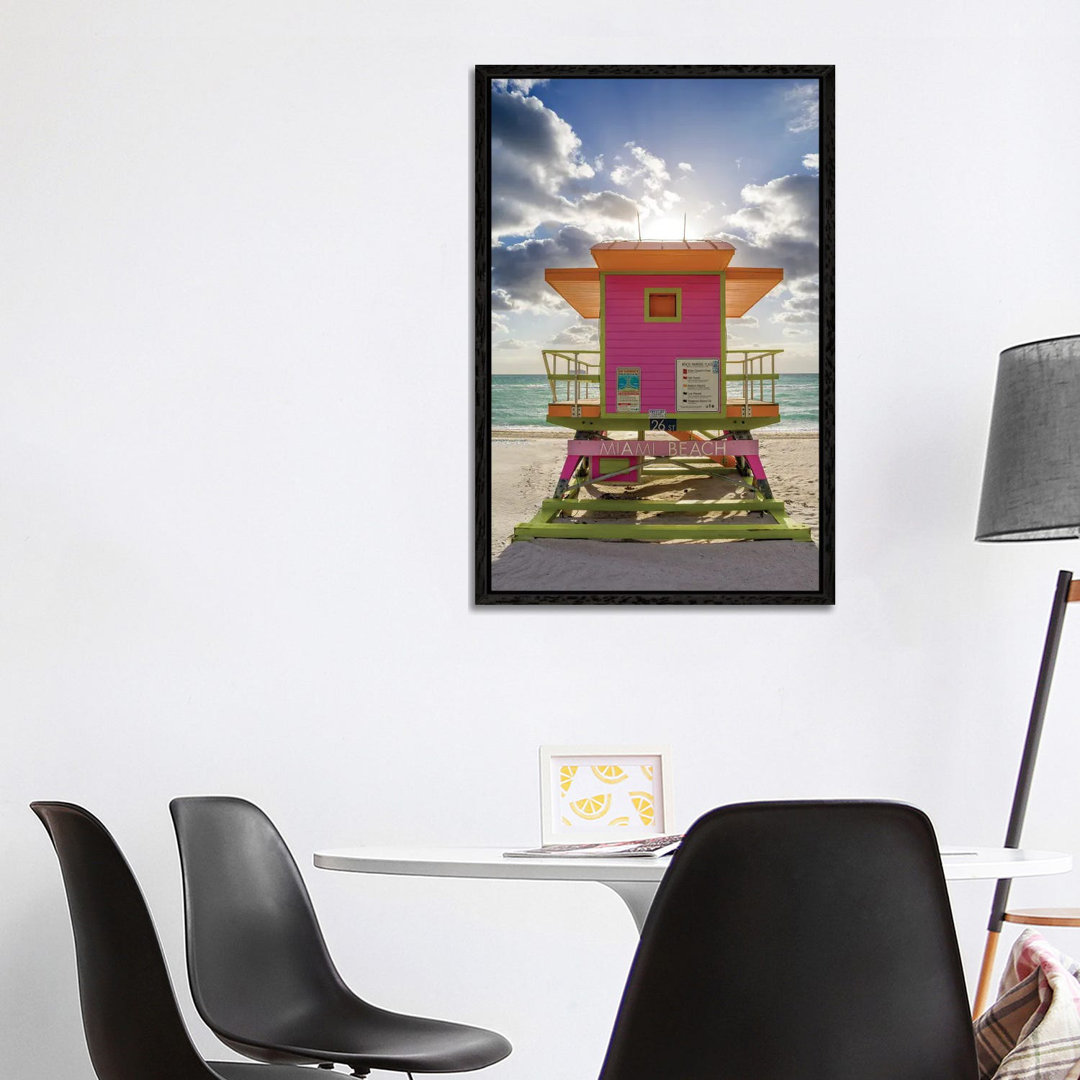 Pink Lifeguard House Vertical, Miami Beach, Florida