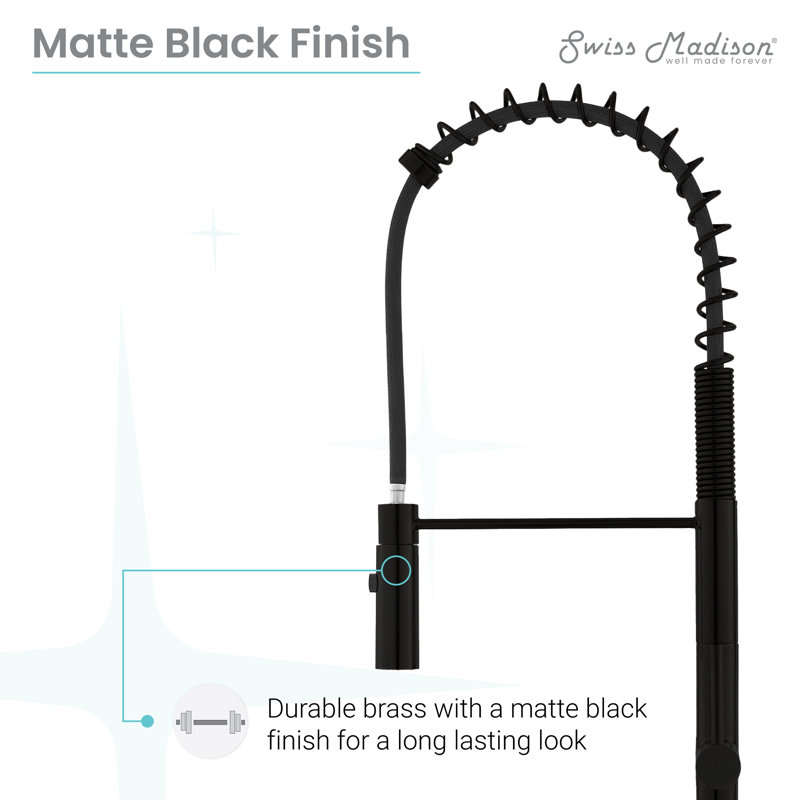 Chalet Single Handle, Pull-Down Kitchen Faucet, Matte Black