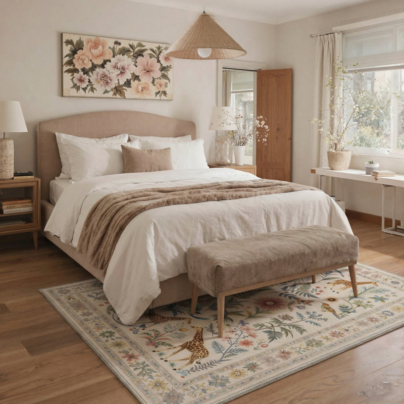 Tapis beige / vert Alcoa Verdure, Rectangle 8' x 10'