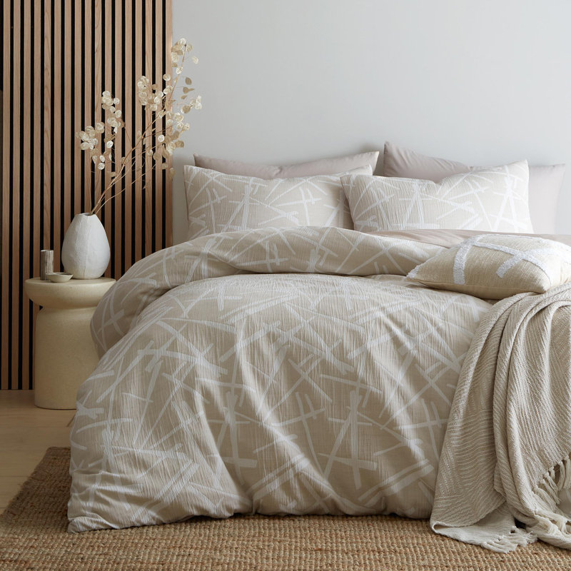 Otto Polyester Geometric Duvet Cover Set with Pillowcases, Single Duvet Cover Set + 1 Pillowcase