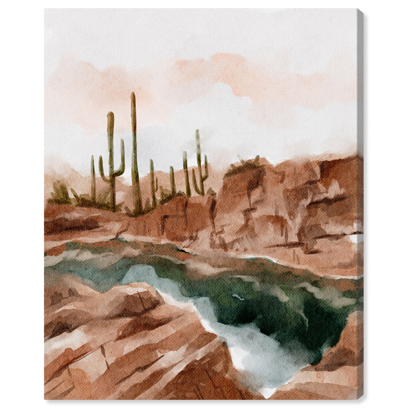 Hot Springs in June Landscape Watercolor Canvas Art, 16" x 20"