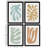 Elegant Decorative Framed MDF Paintings (4 Pieces), Rustic Charm, 15.0 x 20.9 inches Each | 100% MDF with 0.1 Inch Thickness, Framed in Solid Wood 0.9 Inch Thick | Perfect for Living Room, Bedroom, and Office Decor