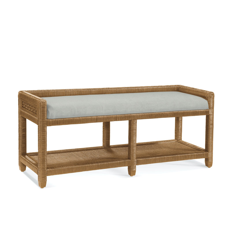 Pine Isle Upholstered Dining Bench, Honey, Snow Crypton Performance; 0884-91