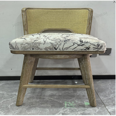 Upholstered Farmhouse Bar Stools, 26" Counter Barstools With Wood Legs For Kitchen Island/Breakfast Bar/Home Pub