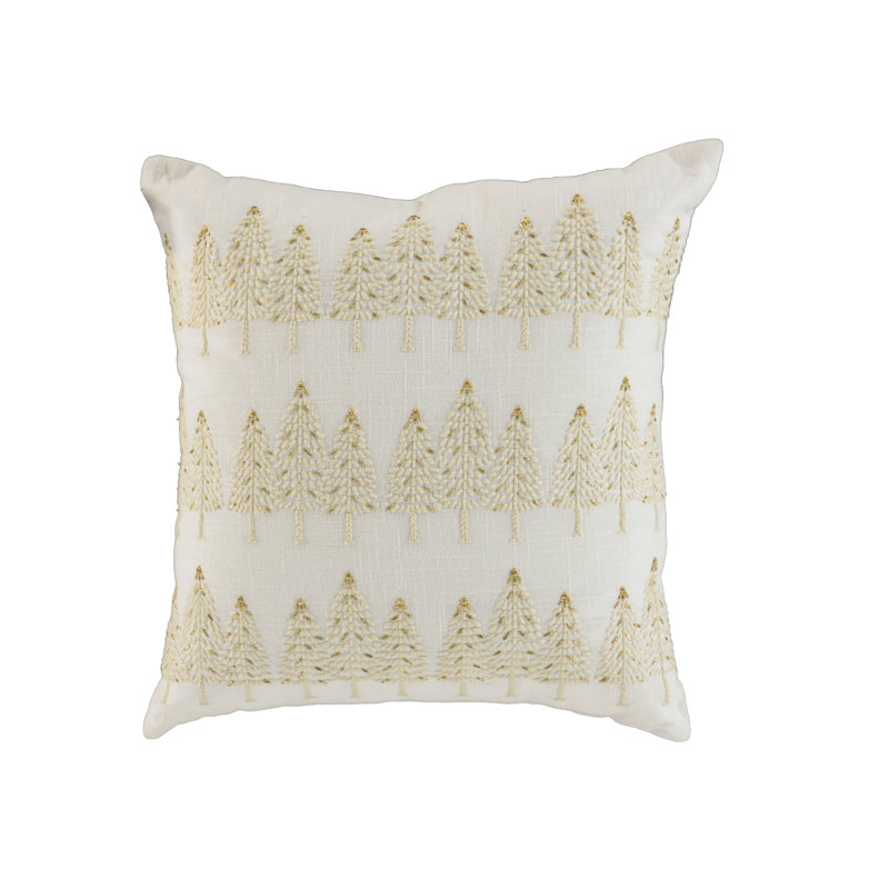 Coussin en coton, Ivoire/doré