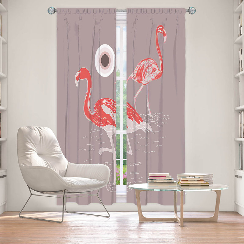 Paire de rideaux obscurcissant en polyester Denes, Brun / rose / blanc, L 20 po x L 61 po
