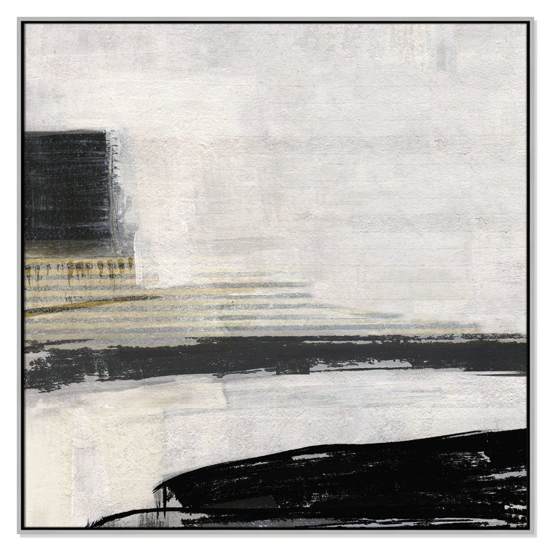 «La Bande I Print» par Sally Swatland, Argent, H 46,5 po x l 46,5 po