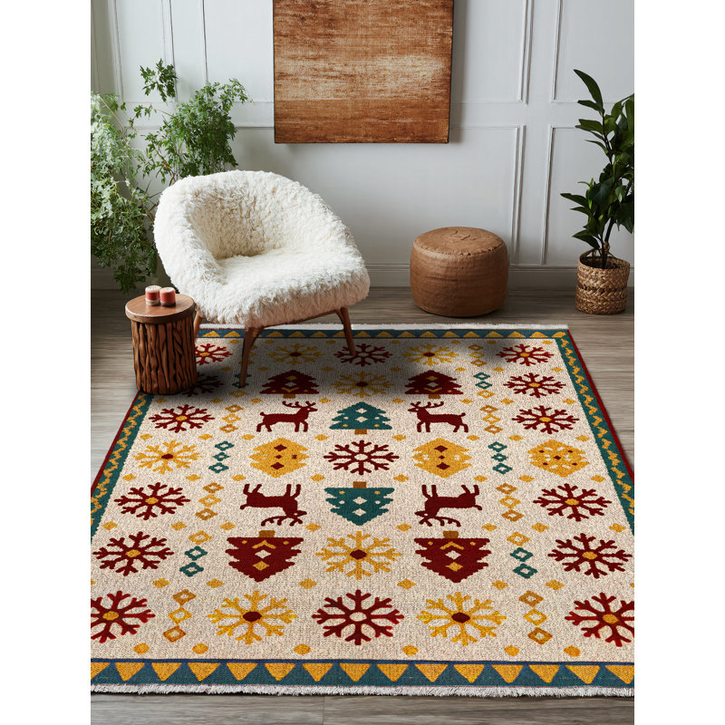 Trayas Collection Digital Print Cotton-Polyester Animal Print Colorful Rug, Runner 3'4" x 9'11"
