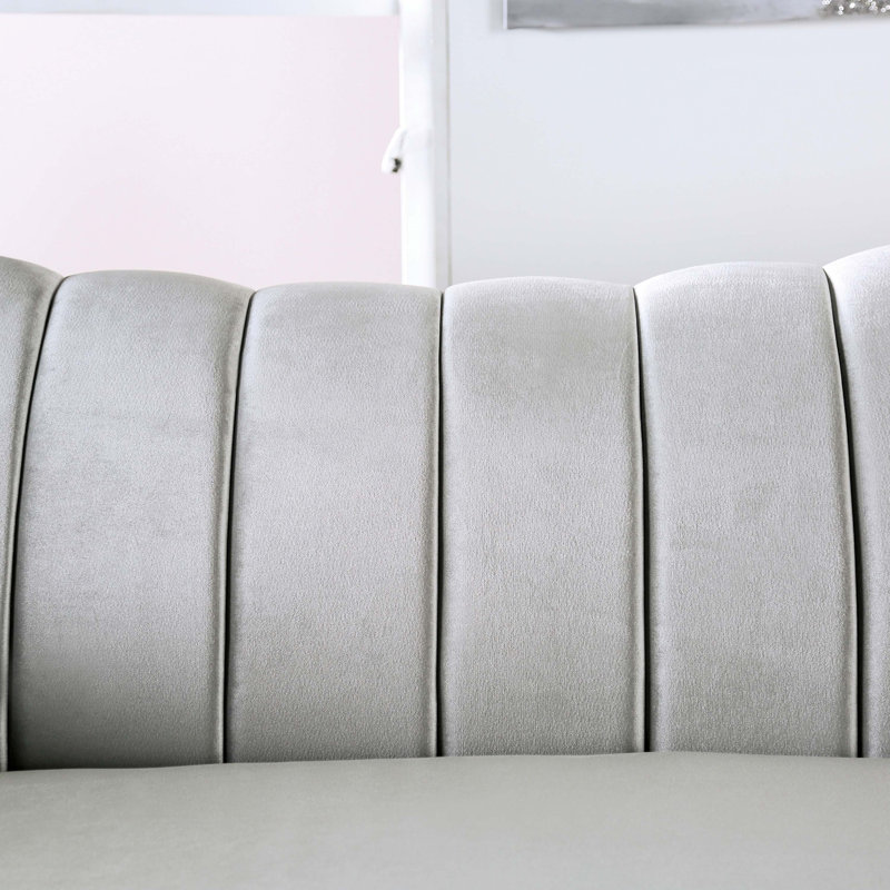 Causeuse Chesterfield à accoudoirs roulés 74 po Adwell