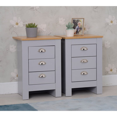 Nestora 3 Drawer Bedside Table
