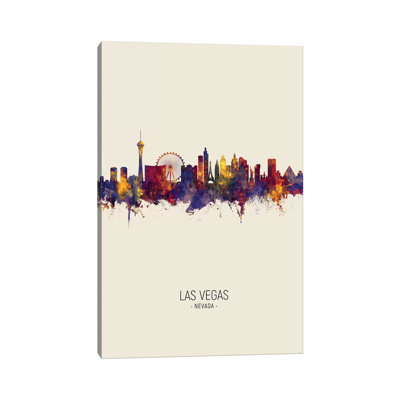 Las Vegas Nevada Skyline Fall by Michael Tompsett - Wrapped Canvas Print