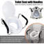 4 Inch Raised Soft Close Plastic Toilet Seat With Support Handles (White)