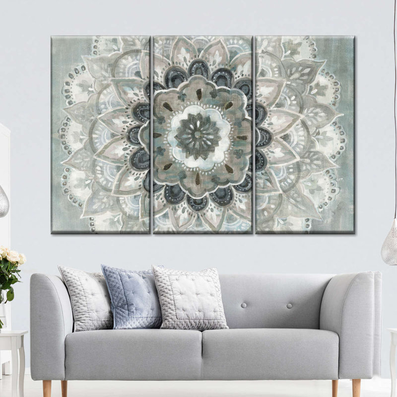 " Sunburst Neutral Wall Art Multi Piece Canvas Print " 3 - Pieces, 32" H x 50" W x 1.25" D