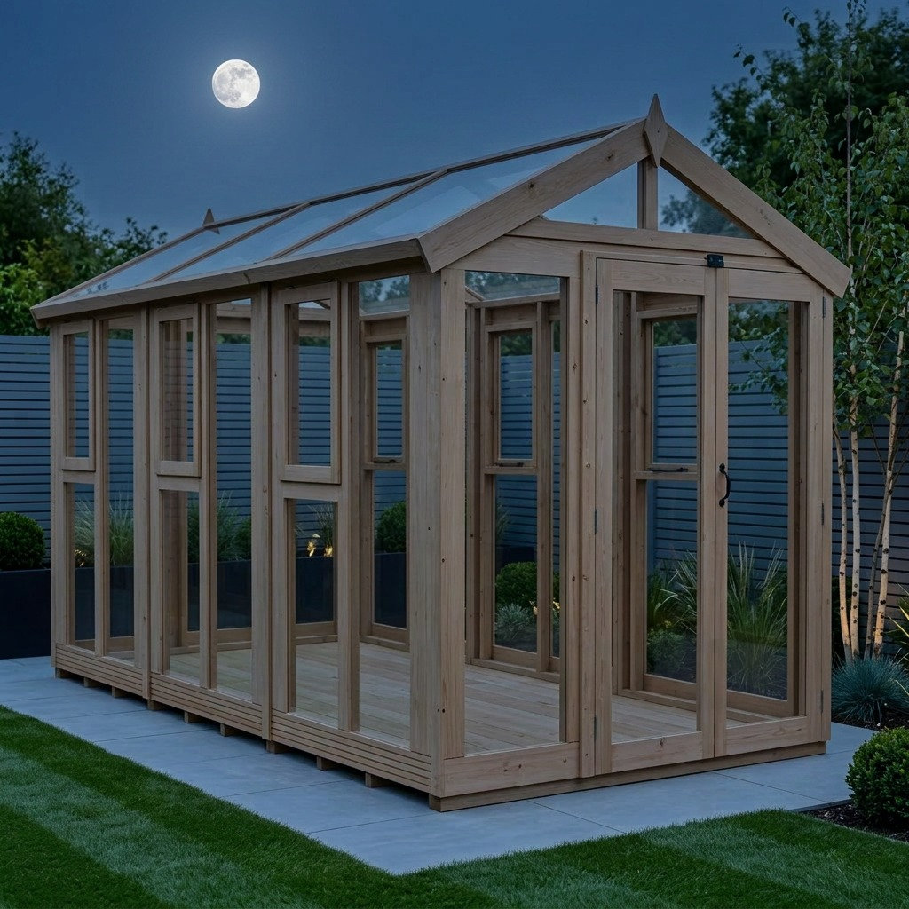 Total Sheds 6ft x 12ft Apex Glass Greenhouse - Horticultural Glass - Pressure Treated Timber - UK Manufactured