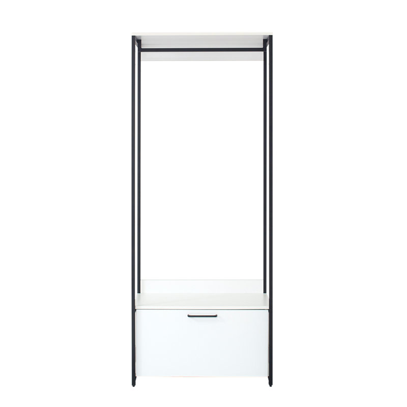 Fiona Wood And Metal Walkin Closet With One Drawer