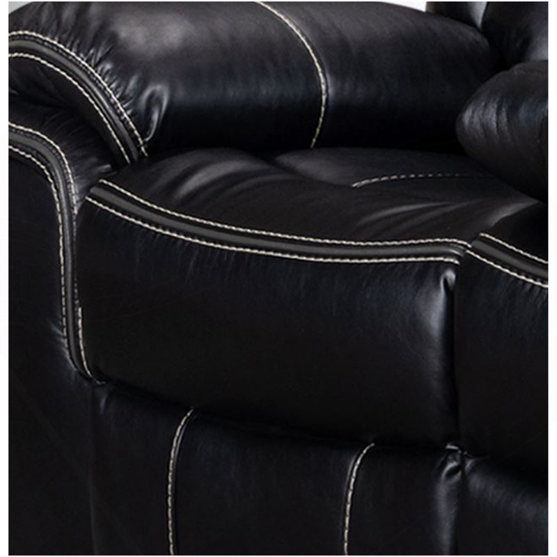 ENCORE SOFA NOIR DOUBLE PUISSANCE AVEC CHARGEUR SANS FIL DDT, GEL CUIR CLAIR ET USB SUR INTERRUPTEUR