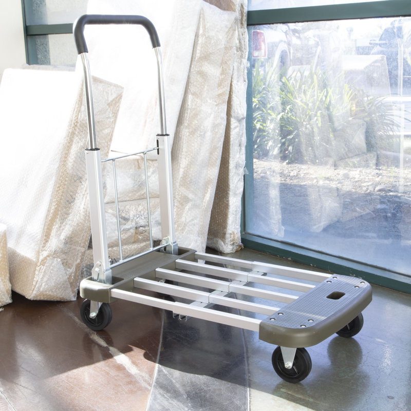 Montez-le! Chariot à poussoir pliable, capacité de poids de 330 lb, chariot à plateforme avec poignée pliante