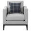 Chaise à dossier coussiné gris clair