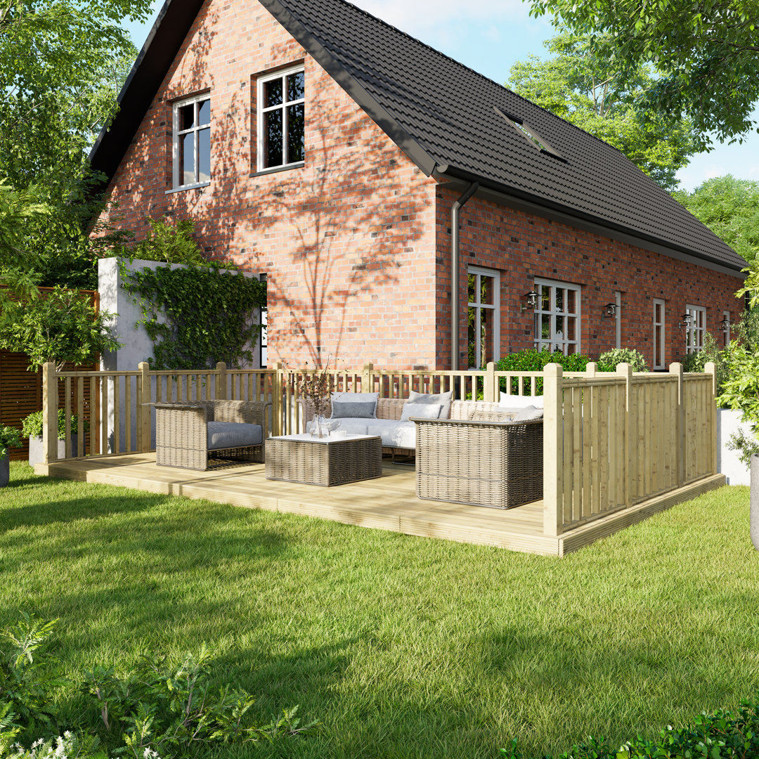 Powersheds Power 12 X 20Ft Timber Decking Kit With Handrails On 3 Sides - Image 3