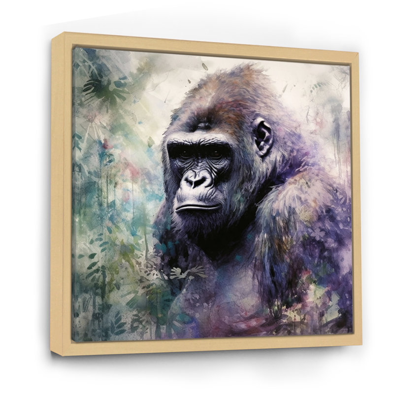 «Powerful Gorilla Primer II» sur toile, Cadre naturel flottant, H 24 po x l 24 po x P 1 po