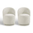 Upholstered Modern Light Sand Chenille Barrel Swivel Side Dining Chair (Set of 2)