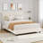 Full Size Bed Frame with Upholstered Adjustable Headboard, Beige