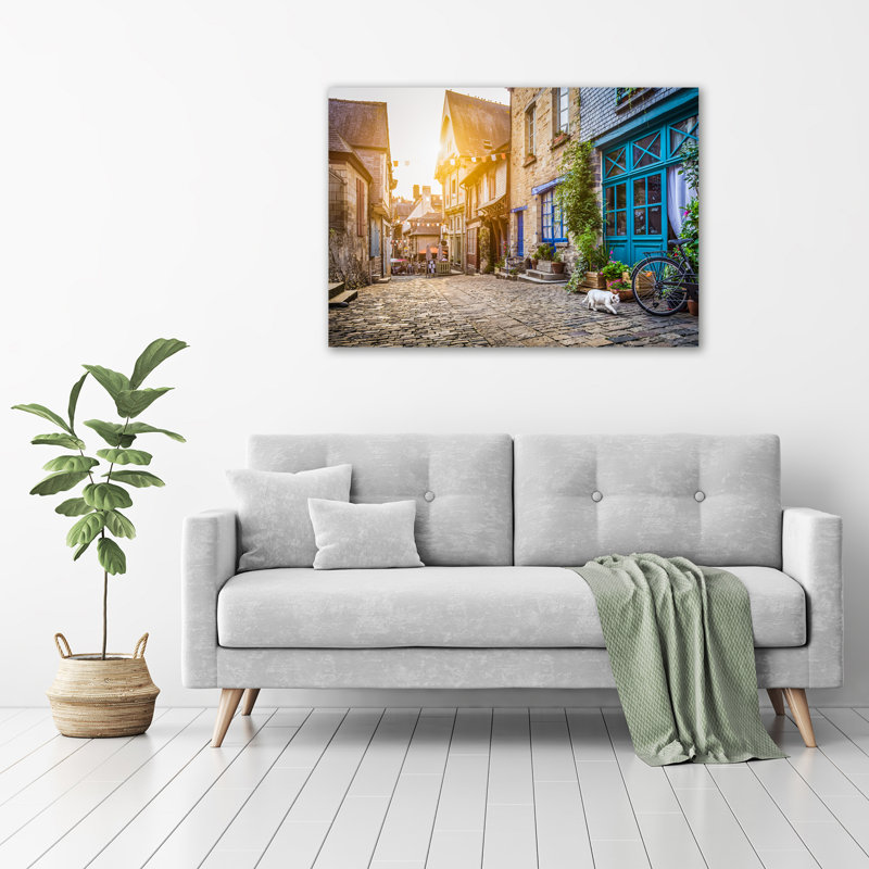A Charming Street - Wrapped Canvas Print