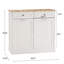 Armoire poubelle de cuisine à deux tiroirs et deux compartiments basculants - blanc