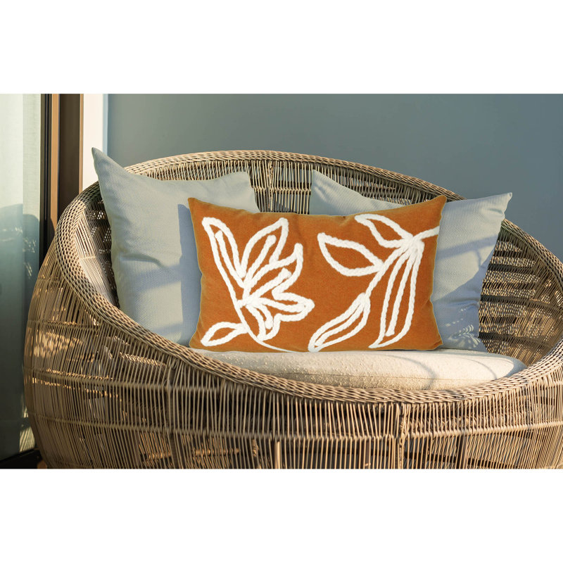  Outdoor Rectangular Pillow Cover & Insert, Orange