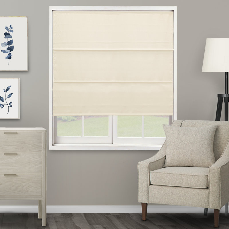 Ridgewood Cream Cordless Fabric Roman Blackout Shade 36" x 72"