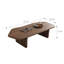 Table basse moderne au fini noyer avec design artistique incurvé