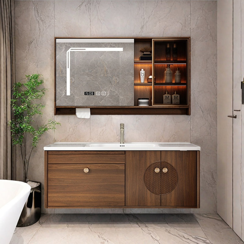 Armoire de salle de bain rétro haut de gamme et simple