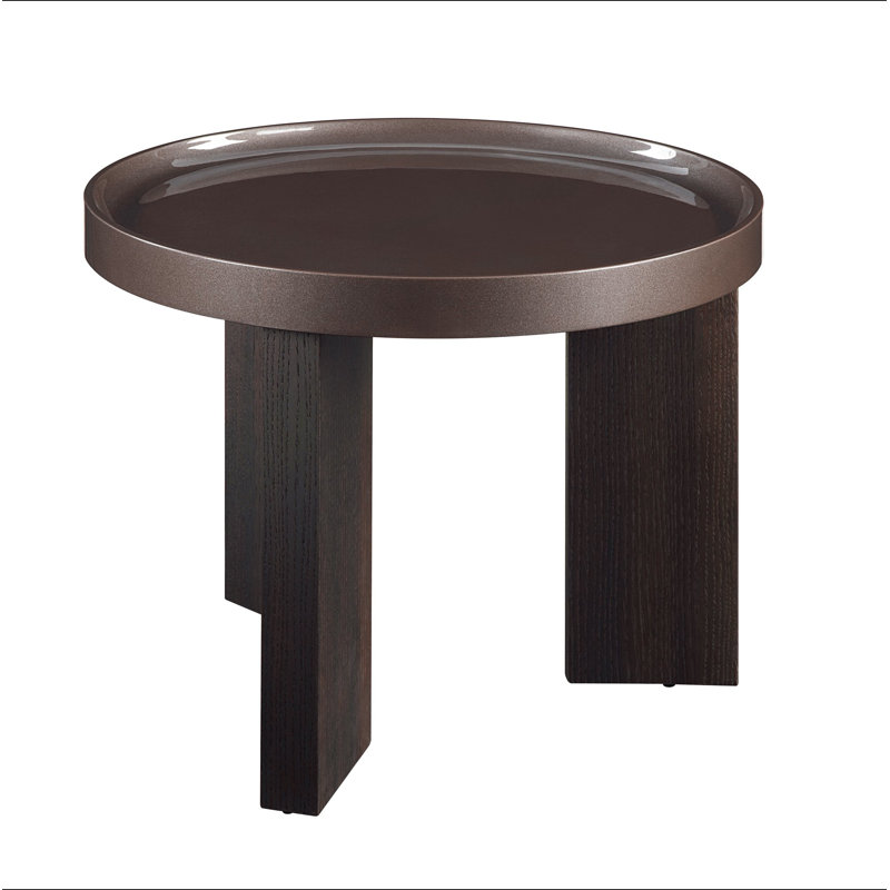 Table de bout en chêne foncé ultrabrillant et chêne fumé