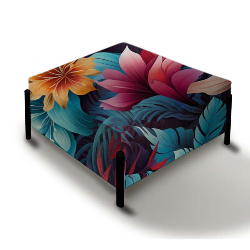 Tropical Mirage Vii - motif tropical - grand repose-pieds carré tropical