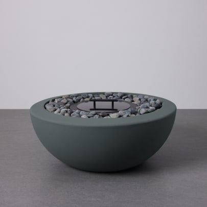 Deep Olive Concrete Bioethanol Fire Pit Table