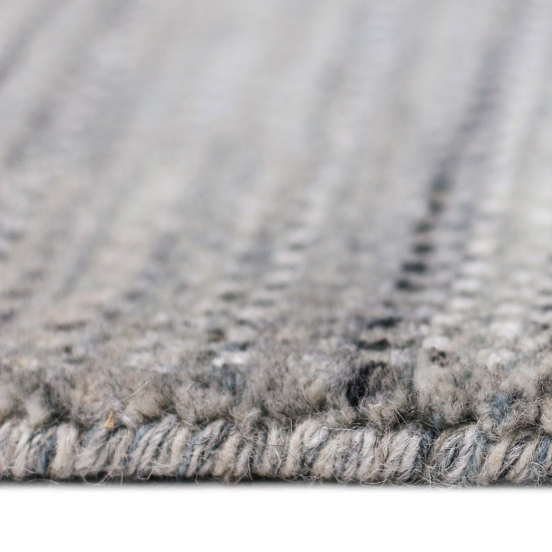 Tapis à tissage plat zone grise fait main Oshin, Rectangle 3 pi x 5 pi