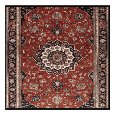 Machine Washable Persian Brown Area Rug