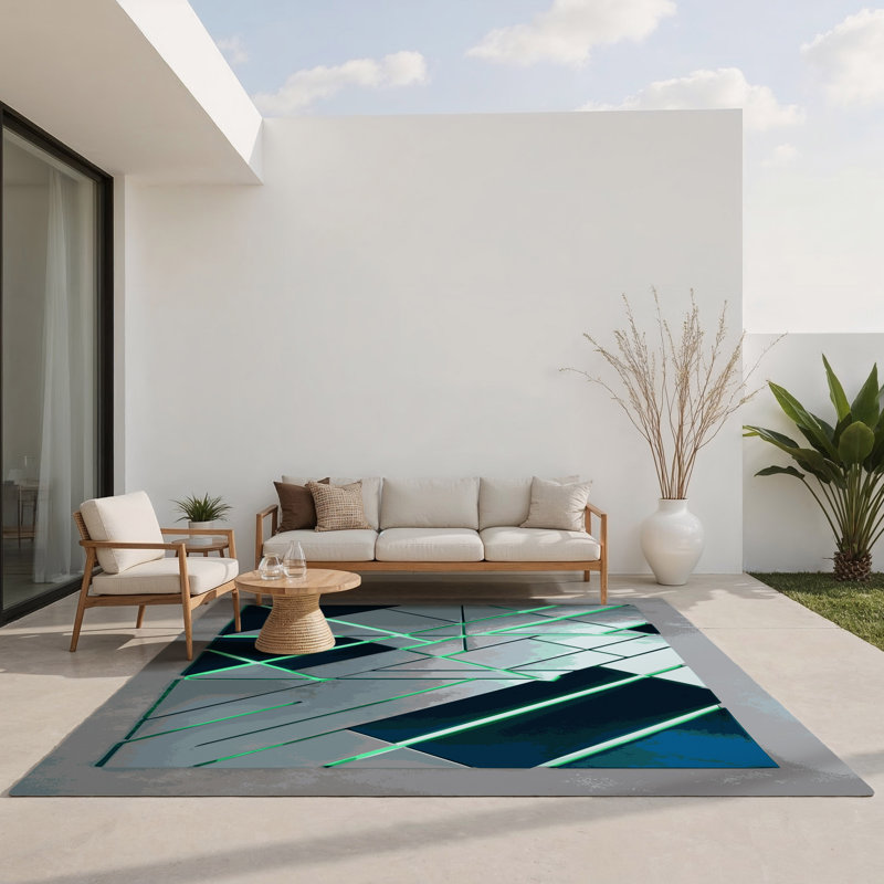 Stellar Mosaic Indoor And Outdoor Area Rug, Rectangle 1'6" x 2'6"