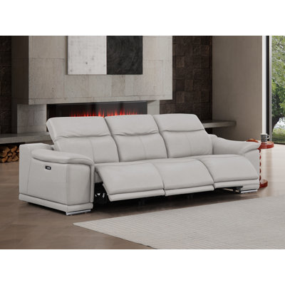 Genuine Leather Sofa With 3 Power Recliners