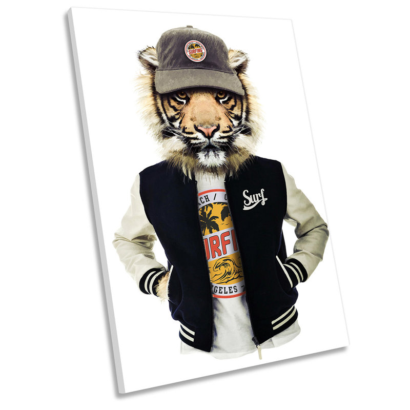 Tiger Hipster Picture - Wrapped Canvas Art Prints, 45.7cm H x 30.5cm W x 2cm D