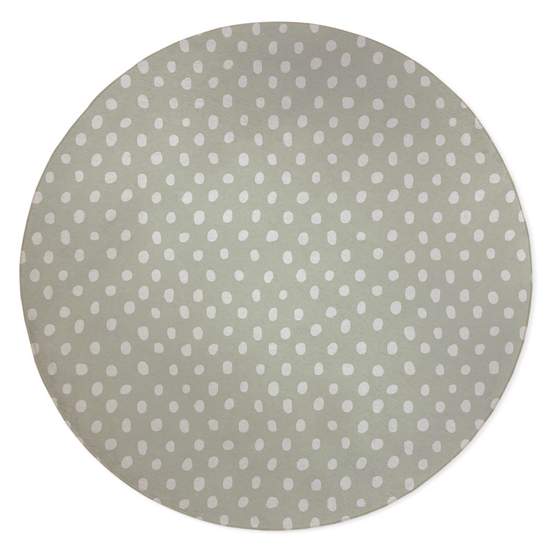 Dot Lyfe Non-Slip Outdoor Rug, Round 5'