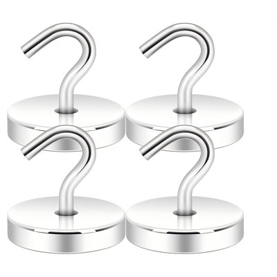 Magnetic Hooks, Heavy Duty 170Lb Strong Magnets For Cruise Cabins, Ship Essentials, Large Metal Hooks For Hanging On Fridge，Gold,Pack Of 4