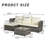 3 Piece Rattan Patio Furniture Set Wicker Sectional Seating Group Set with Chaise and Cushions-1391539964