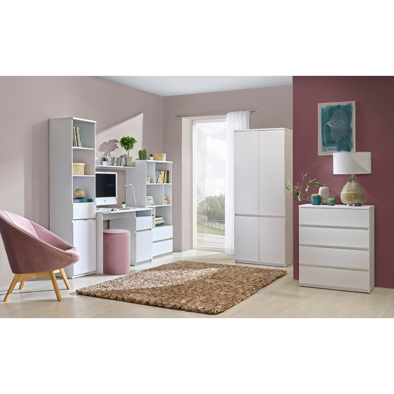 Flavie 171.2cm H x 35cm W Standard Bookcase, White